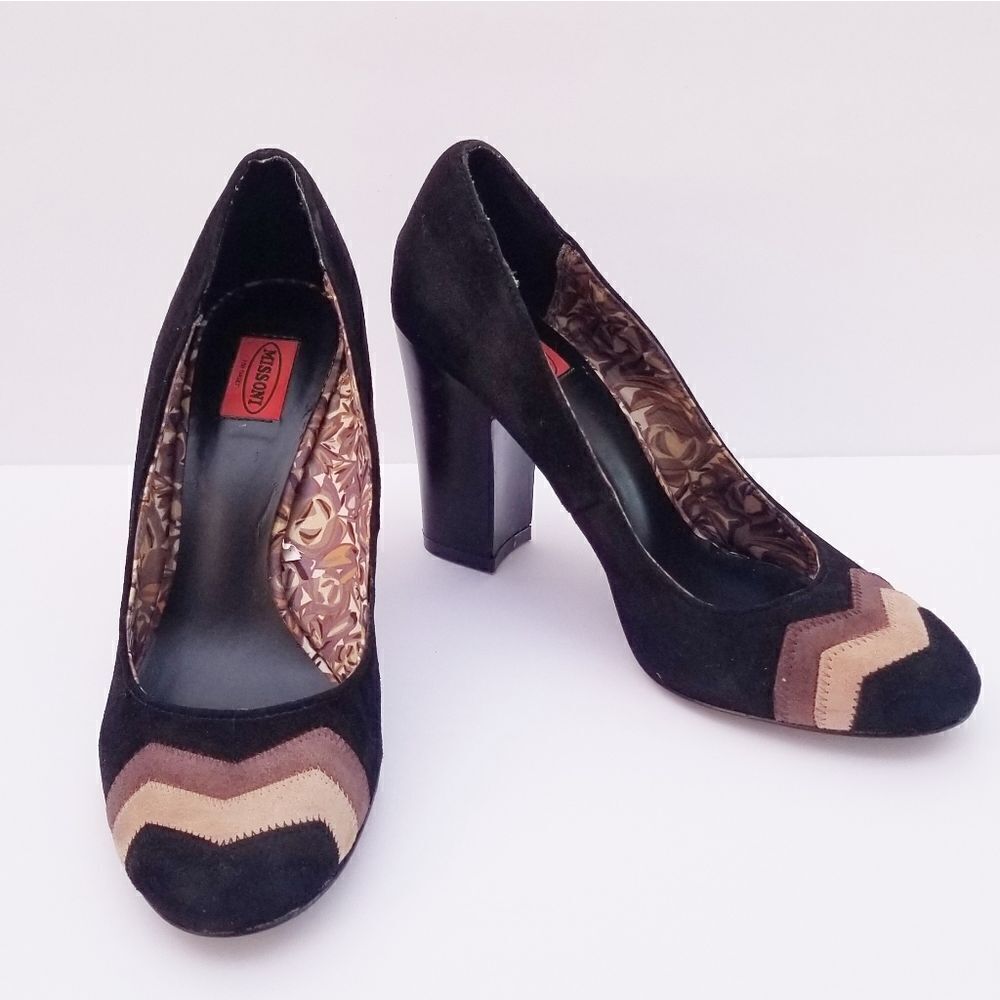 Missoni suede chunky heels